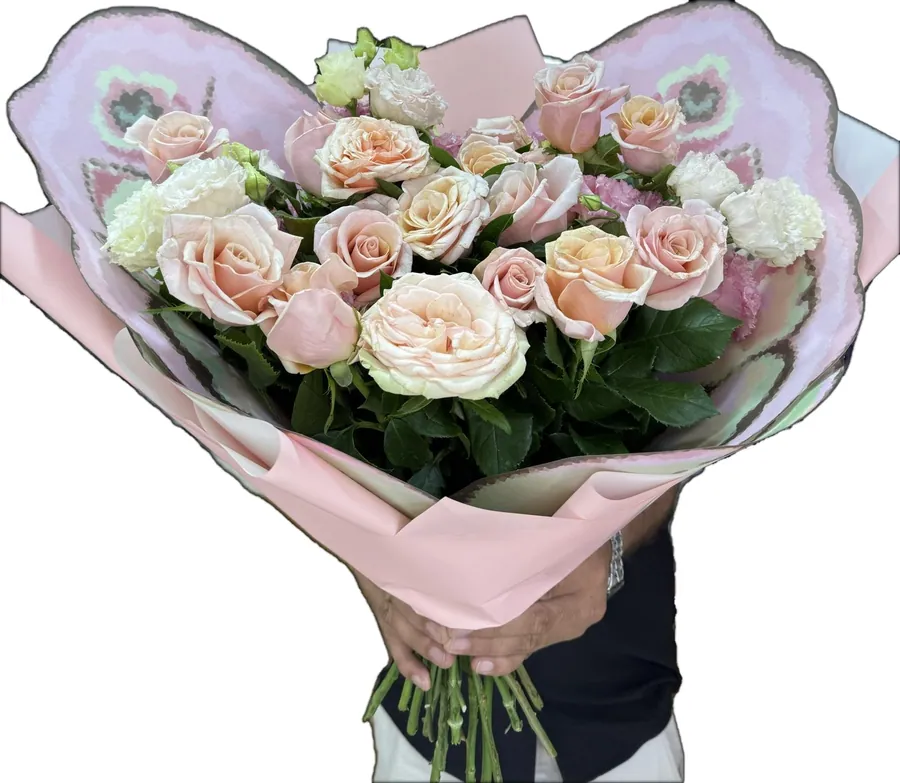 Kelebek ambalajlı buket — DİA Flowers Belek