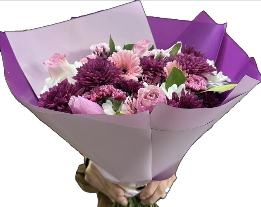Mor krizantem buketi — DİA Flowers Belek